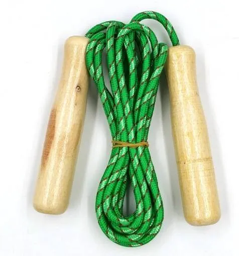 12 Piece Bulk Wholesale Toy Jump Ropes Wooden Handle 7.9-Foot for Fitness and Fun, 3 Of Each Color.