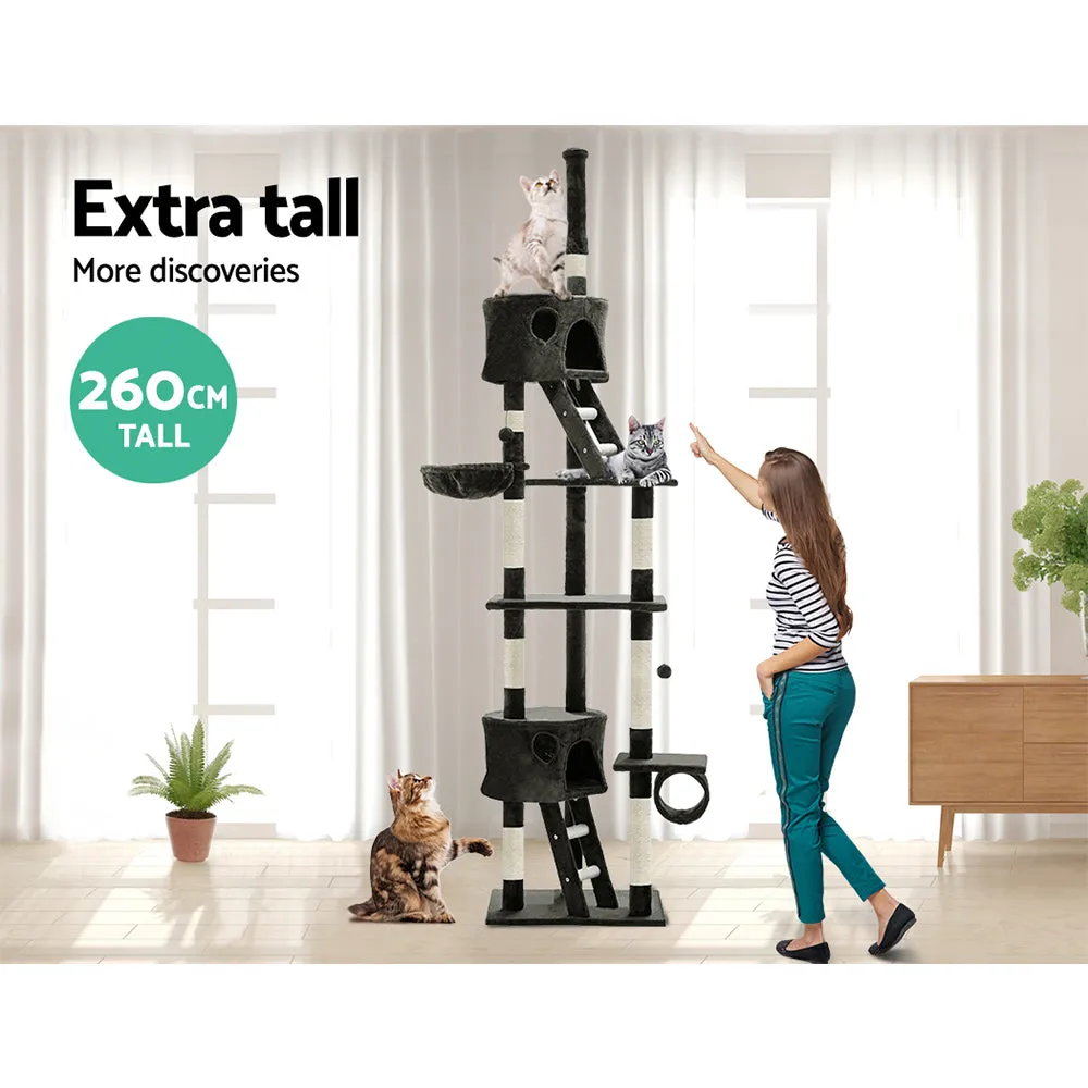 2.6m Plush Cat Tree Tower Condo with Sisal Posts - i.Pet