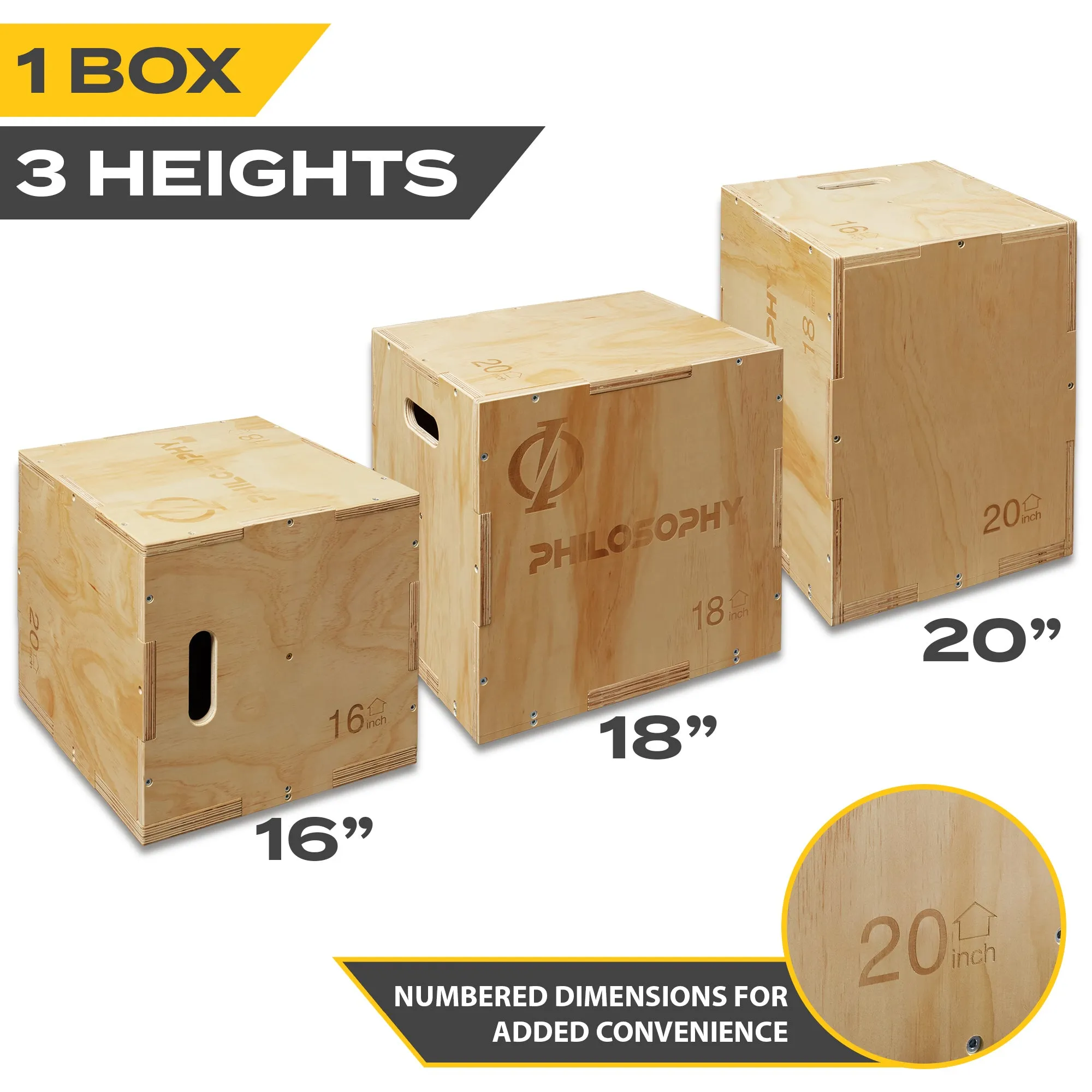 3 in 1 Wood Plyometric Box for Training & Conditioning