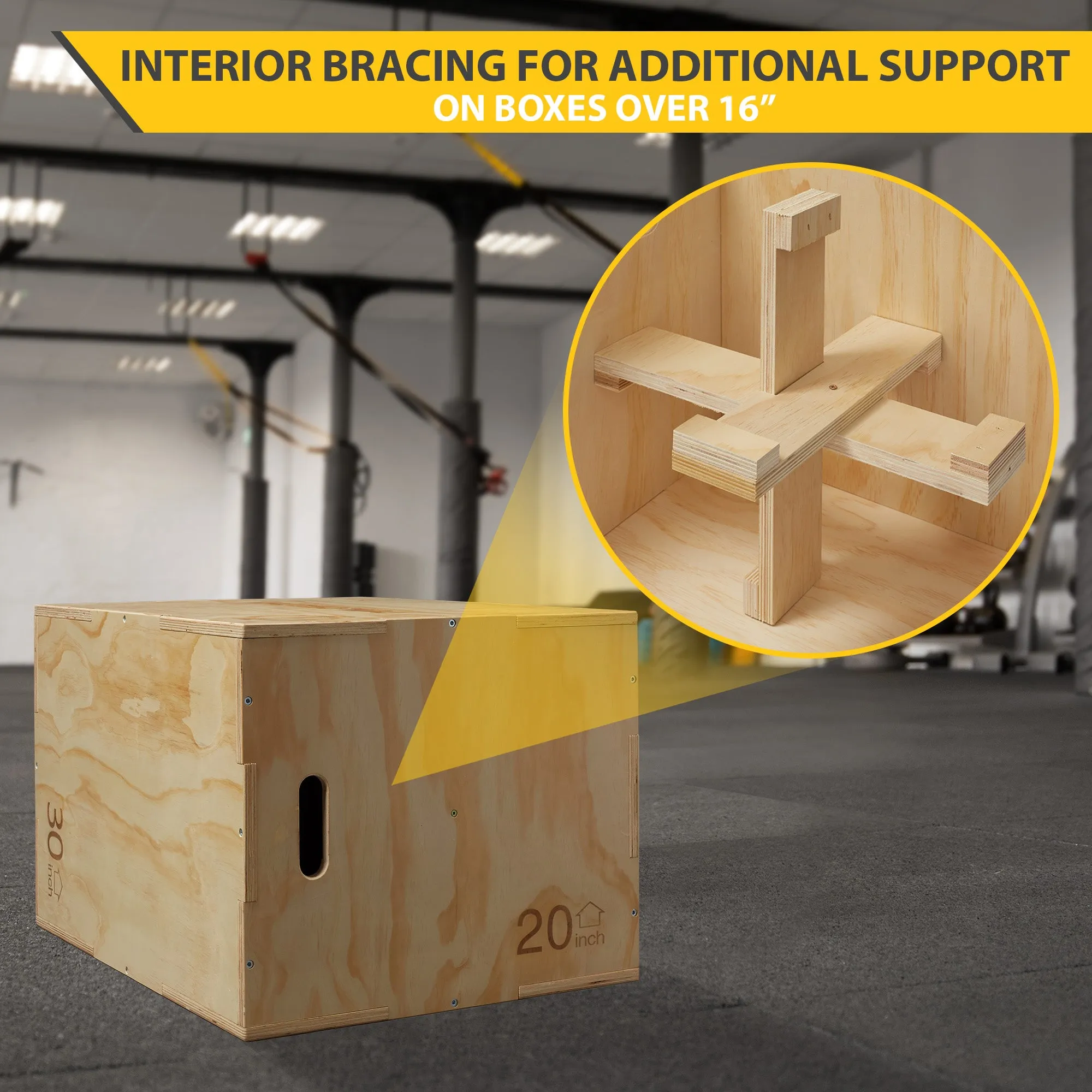 3 in 1 Wood Plyometric Box for Training & Conditioning