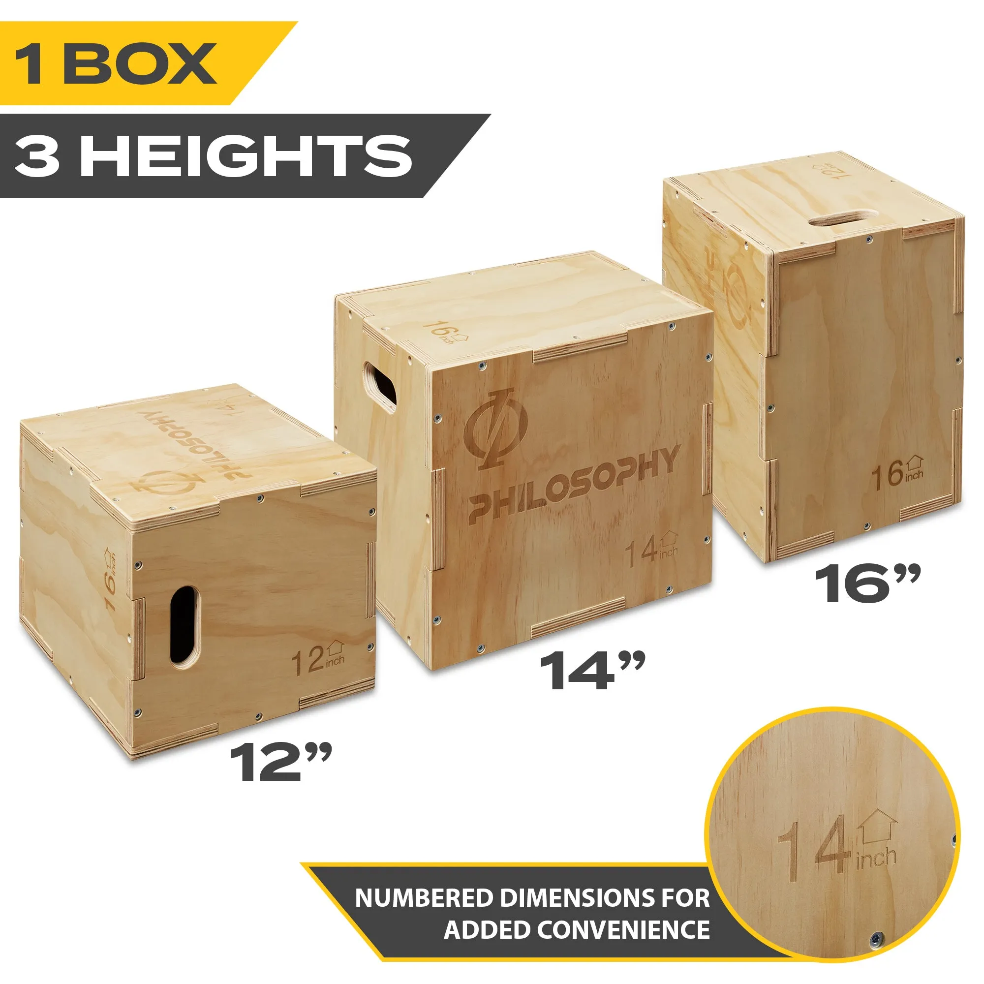 3 in 1 Wood Plyometric Box for Training & Conditioning