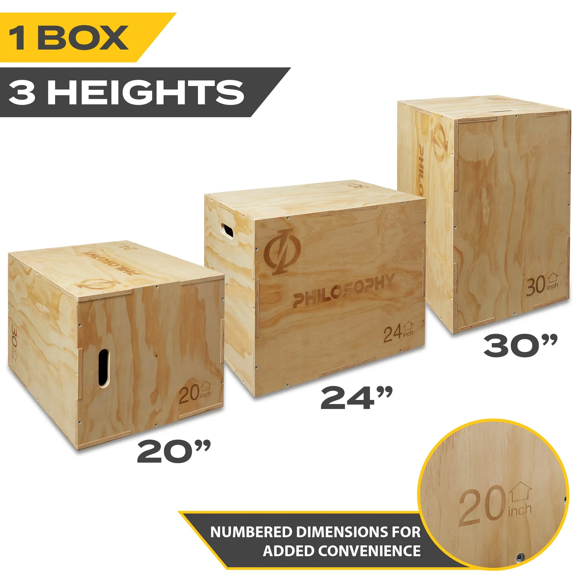 3 in 1 Wood Plyometric Box for Training & Conditioning