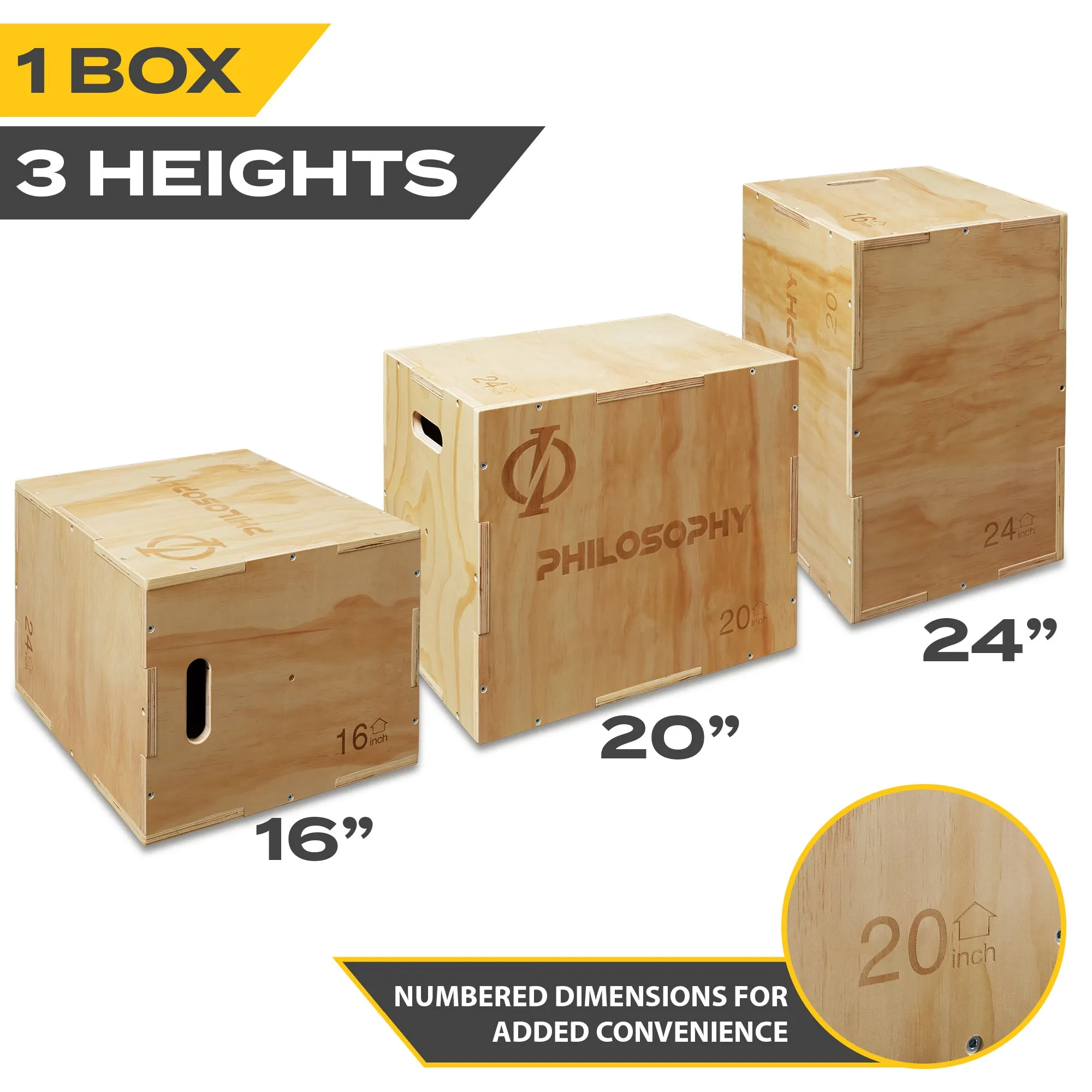 3 in 1 Wood Plyometric Box for Training & Conditioning