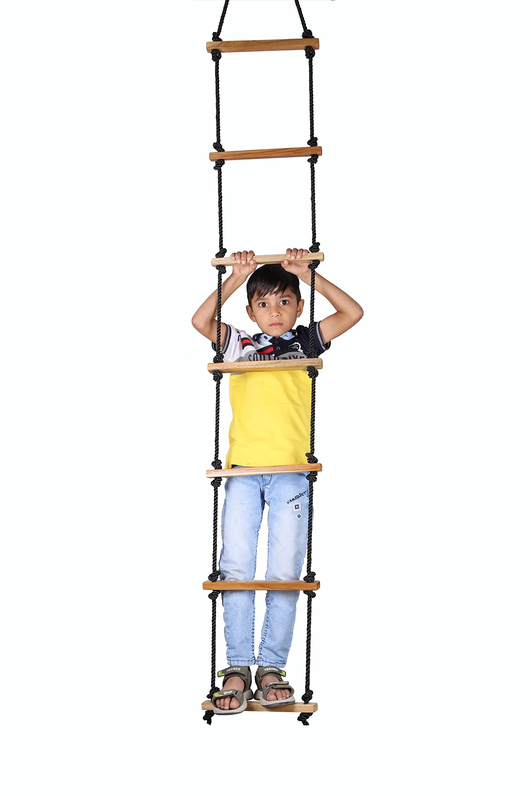 Ashish Rope Climbing Ladder Indoor/Outdoor for Kids - Ninja Ladder, Kid Ladder for 4 to 10 Years (Black)