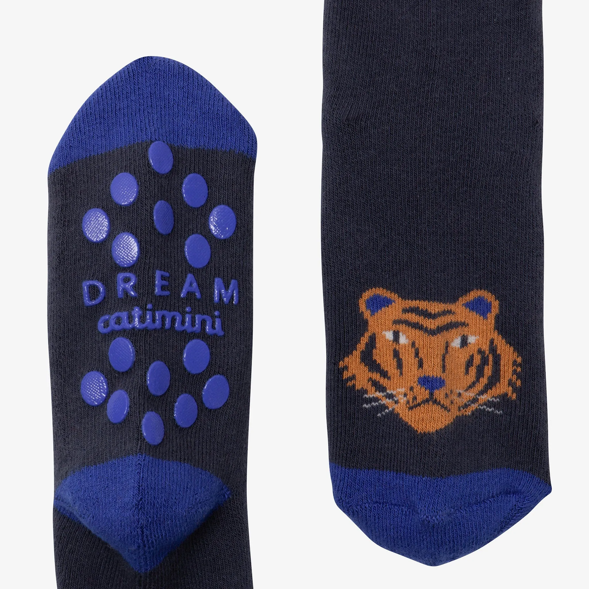 Boys' blue non-slip socks