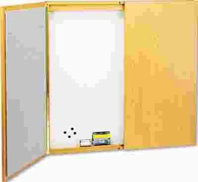 Cabinet Dry Erase Fabric/Porcelain/Steel 48 X 48 X 24 White Oak Frame