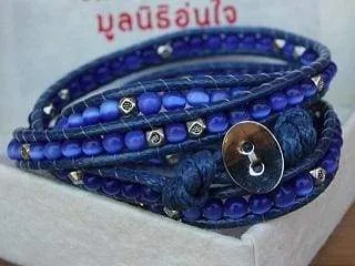 Cats Eyes Blue Wrap Bracelet