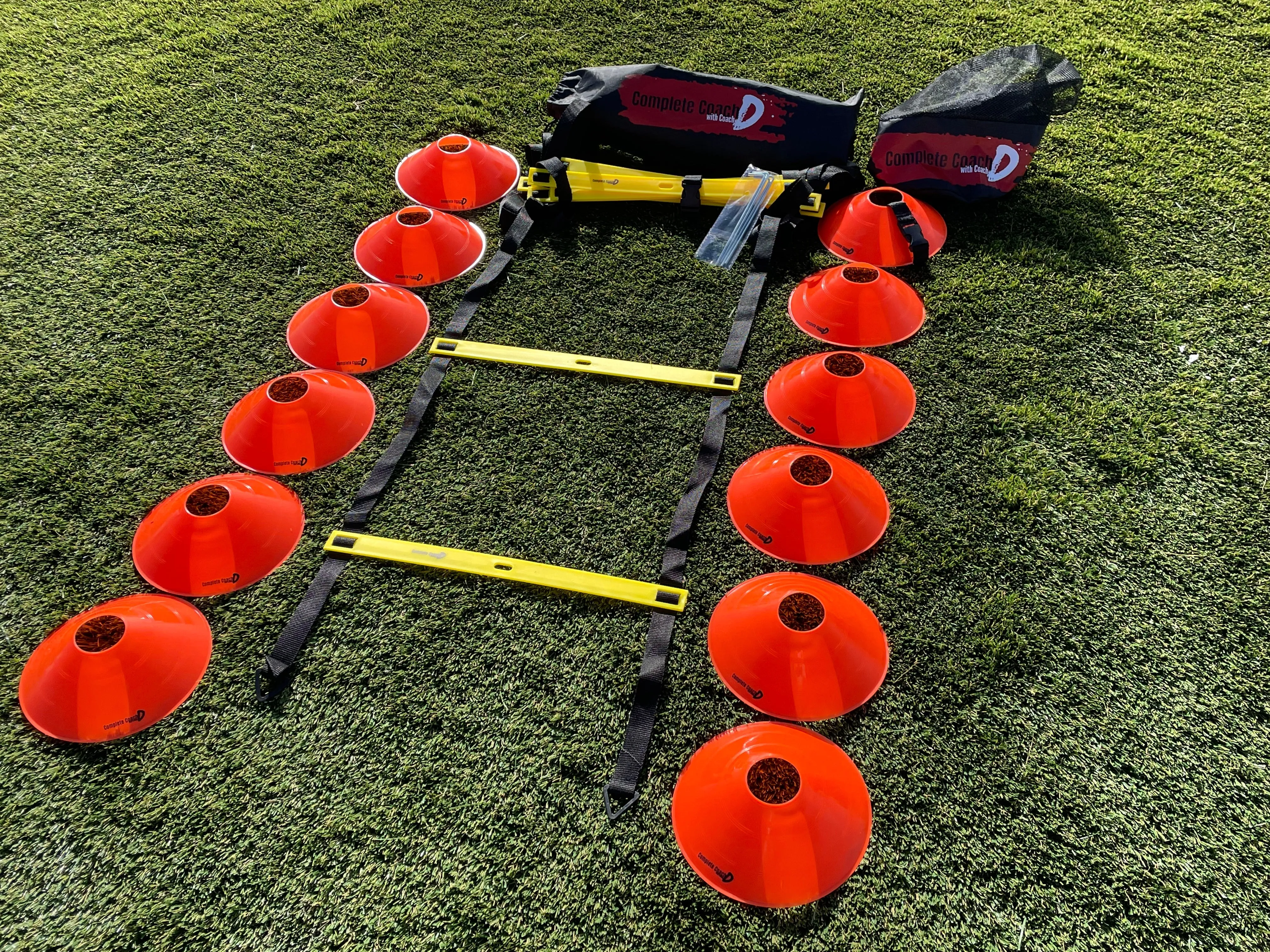 Coach’s Starter Pack: 12 Cones, Agility Ladder and 20  Drills