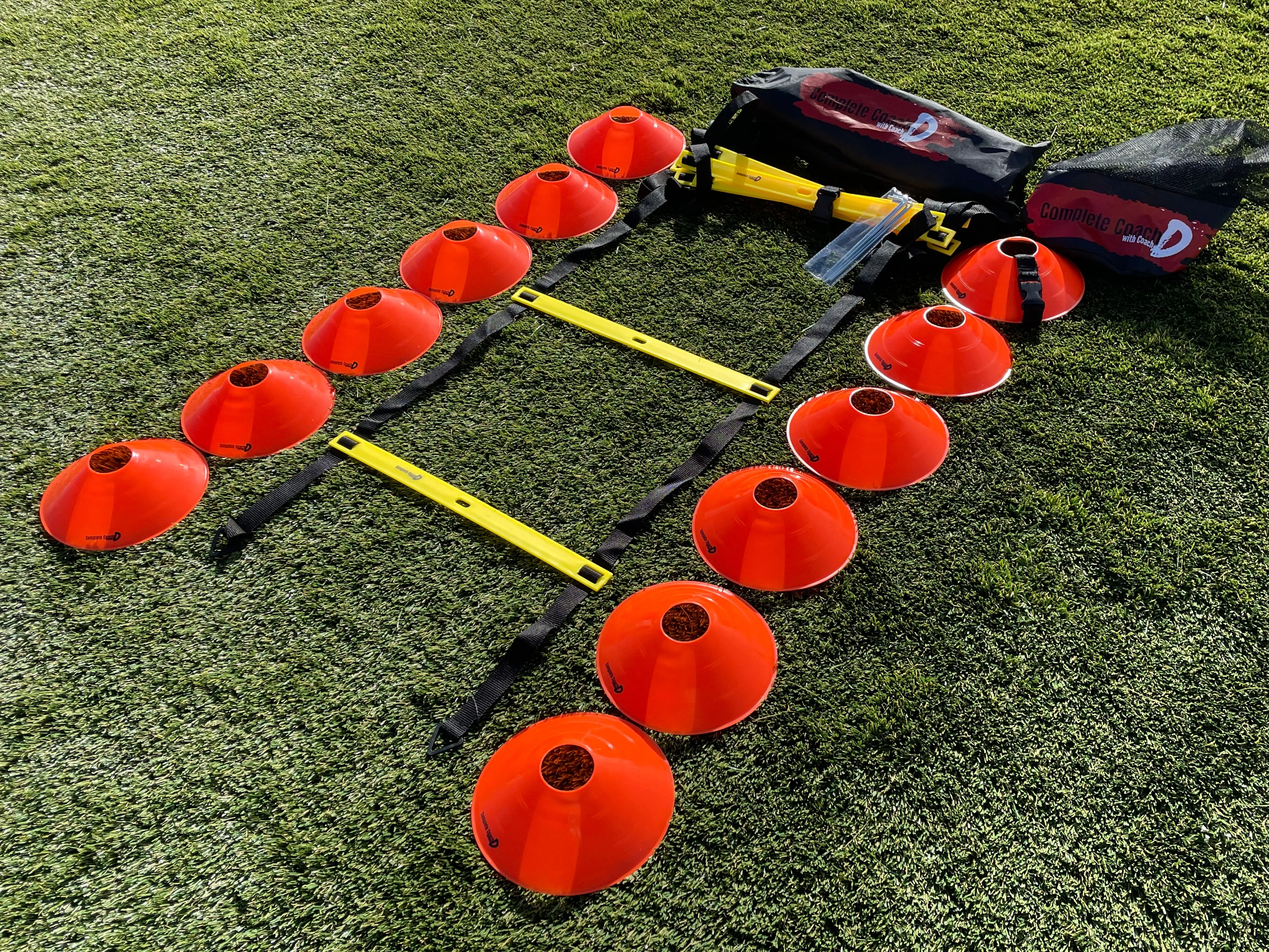 Coach’s Starter Pack: 12 Cones, Agility Ladder and 20  Drills