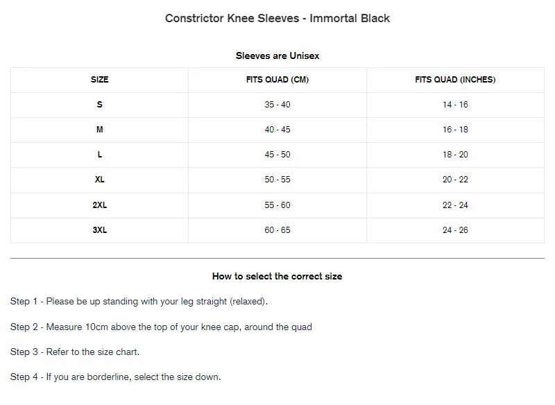 Constrictor Knee Sleeves - Immortal Black