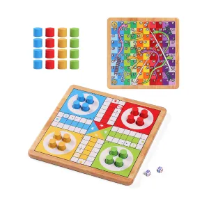 Crobyi 12 Inches Ludo Board Game   Snakes and Ladders Board Game 2 in 1 Classic Board Game Set for Adults