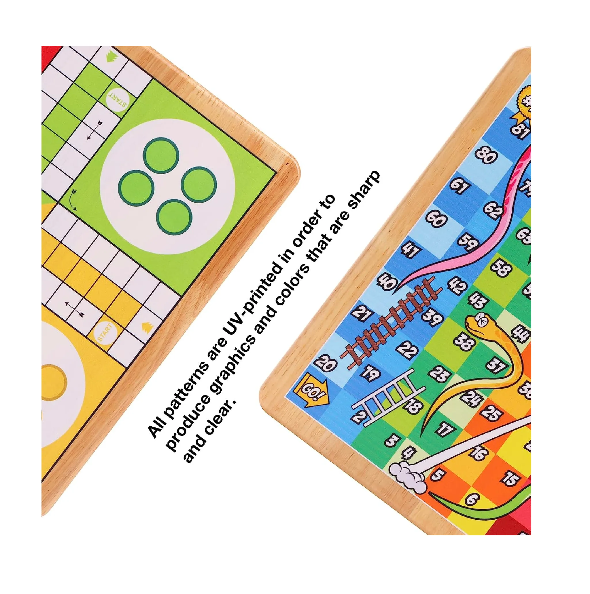 Crobyi 12 Inches Ludo Board Game   Snakes and Ladders Board Game 2 in 1 Classic Board Game Set for Adults