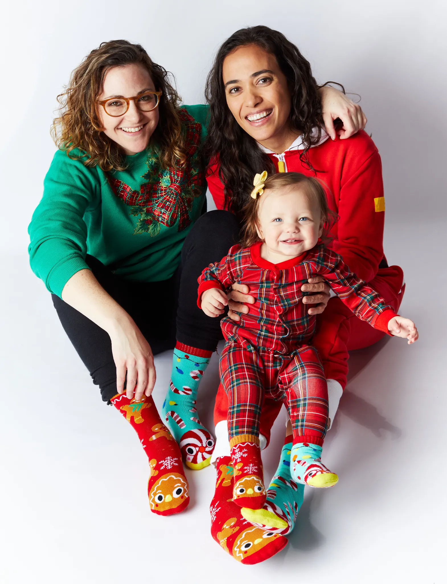 Gingerbread & Candy Cane Mismatched Christmas Socks - 2 pairs