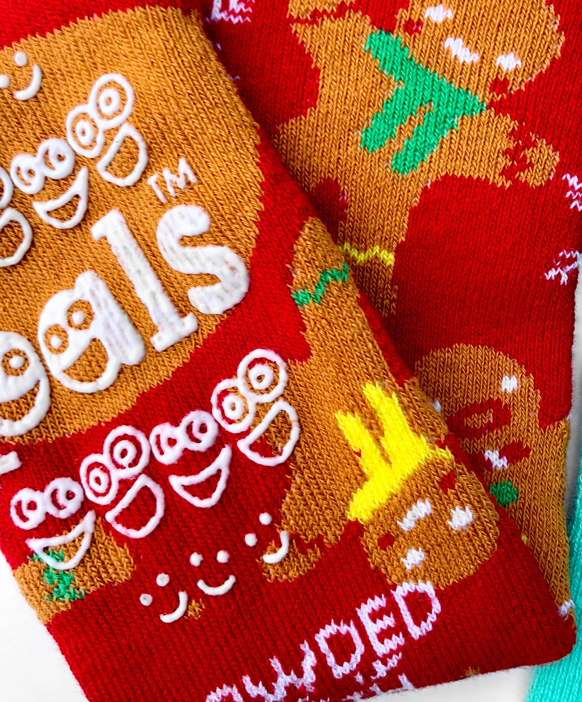 Gingerbread & Candy Cane Mismatched Christmas Socks - 2 pairs