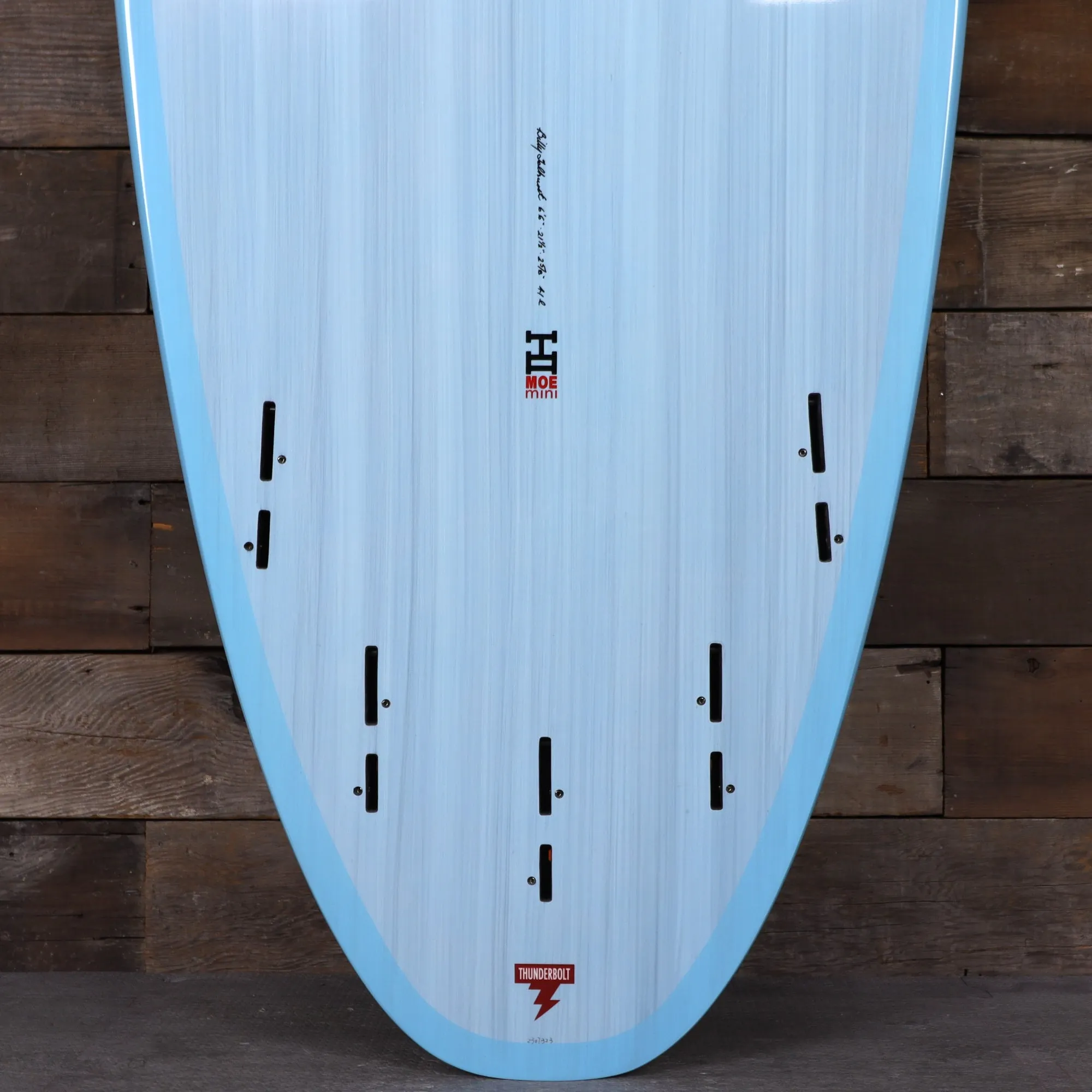 Harley Ingleby Series Moe Mini Thunderbolt Red 6'6 x 21 ½ x 2 ⅝ Surfboard - Light Blue