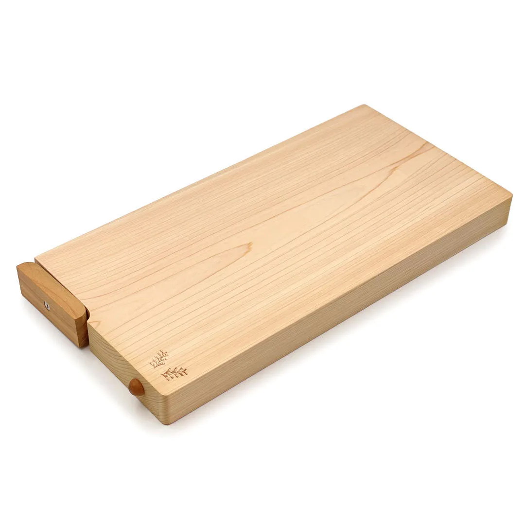 Hinoki (Japanese Cypress) Cutting Board w/Stand 14.2" x 7.1" x 1.2" ht