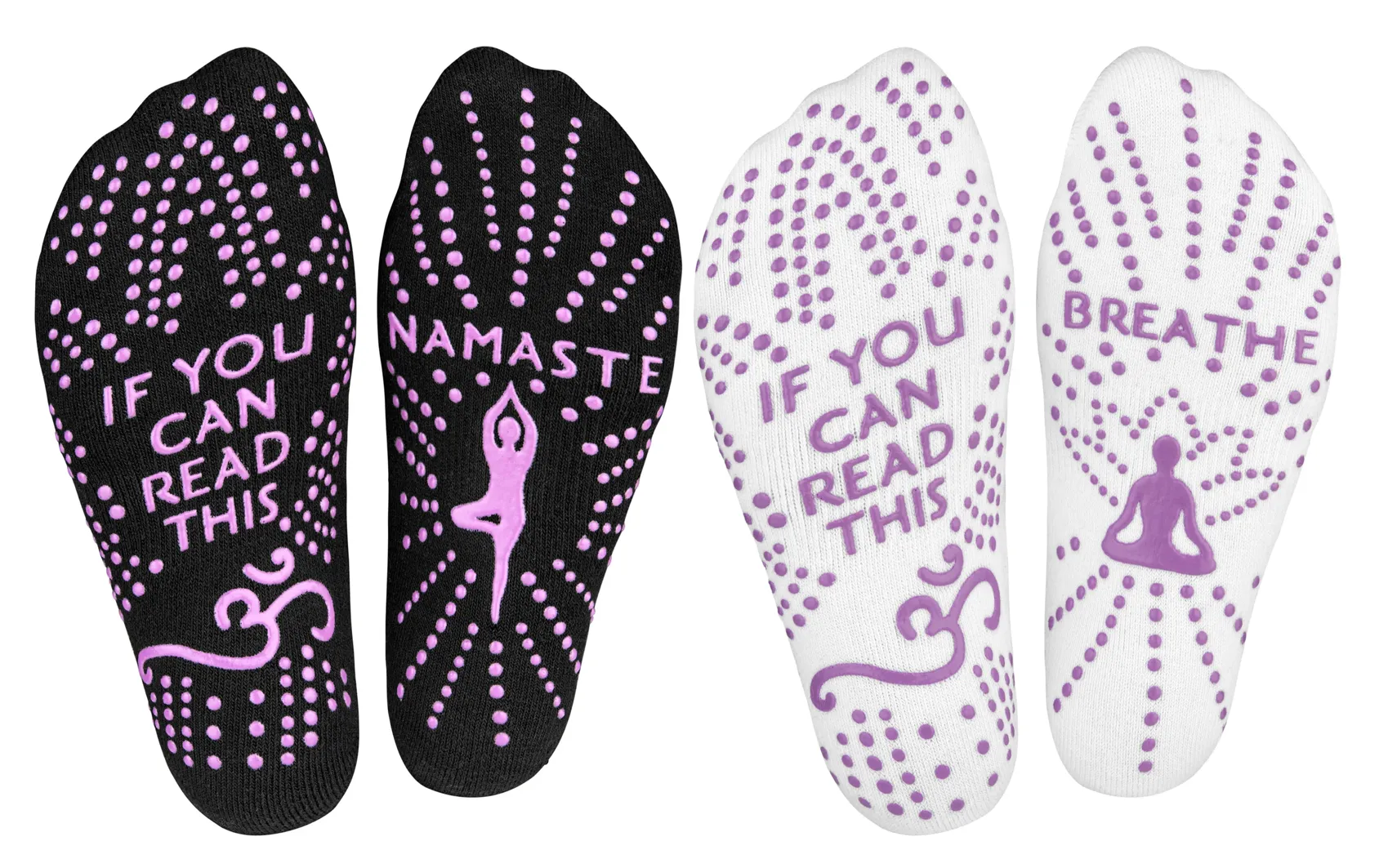 If You Can Read This Namaste / Breathe Yoga Socks 2 Pack