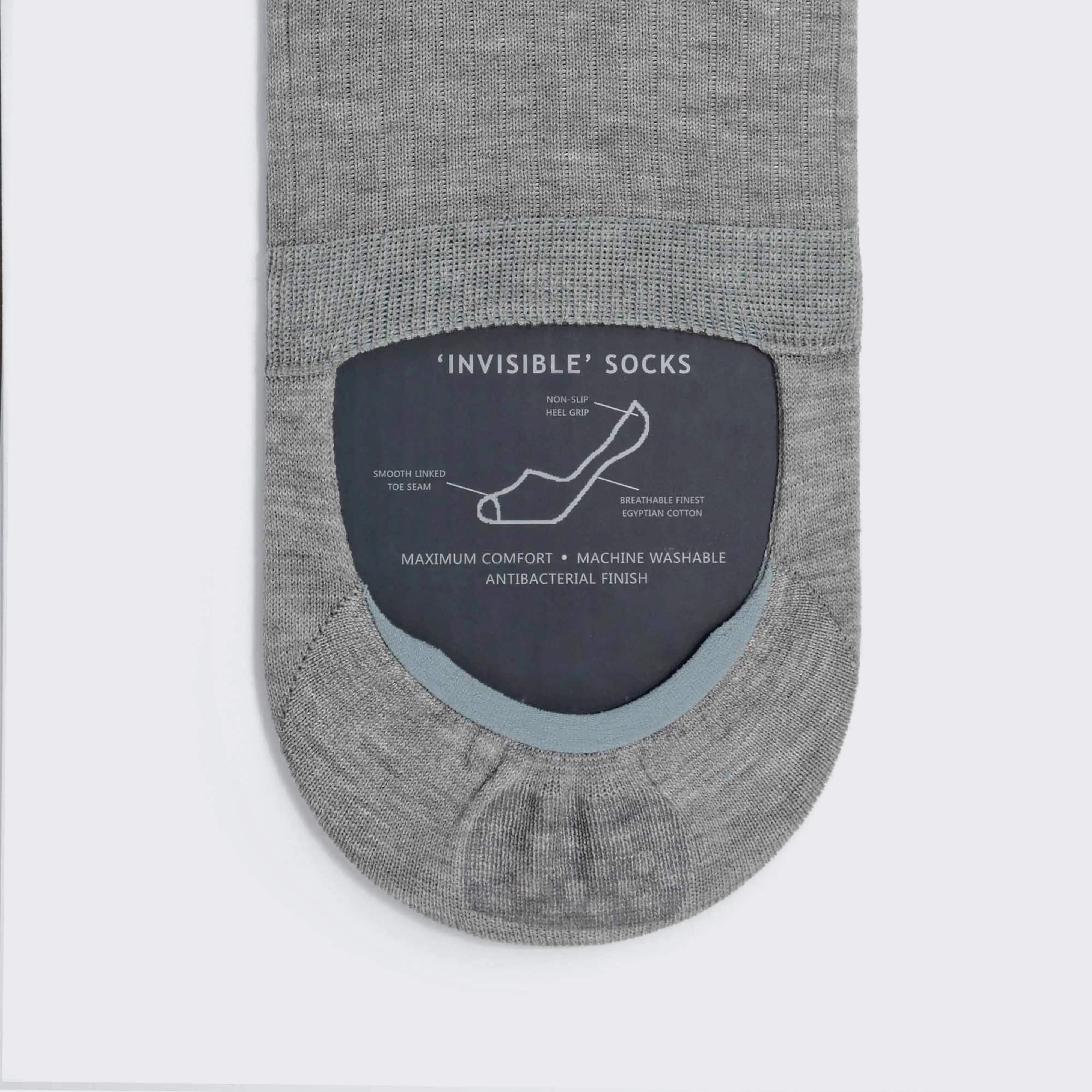 Invisible Cotton Grey Socks