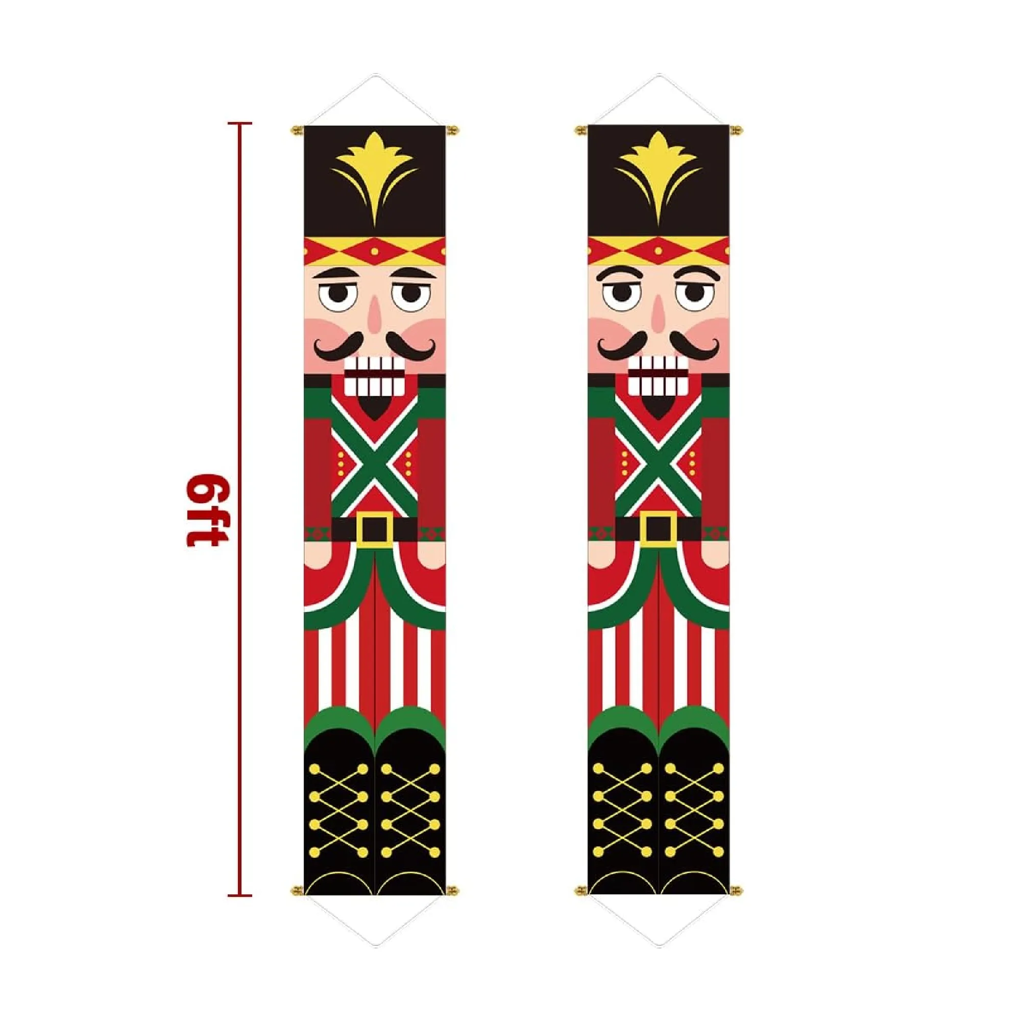 Ivenf Christmas Decorations Outdoor Yard Front Porch Sign Set, Cute Nutcracker Soldier Door Banner