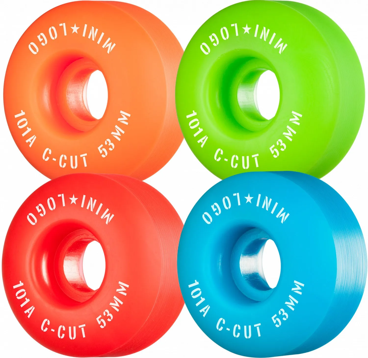 Mini Logo Wheels C-Cut "2" 53mm 101a - Assorted (Set of 4)