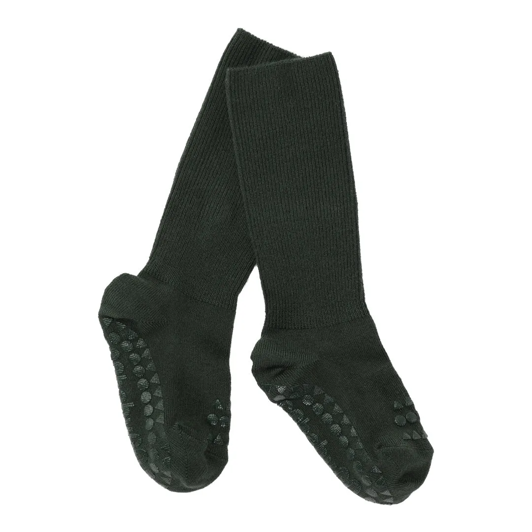 Non-Slip Grip Socks - Bamboo - Forest Green