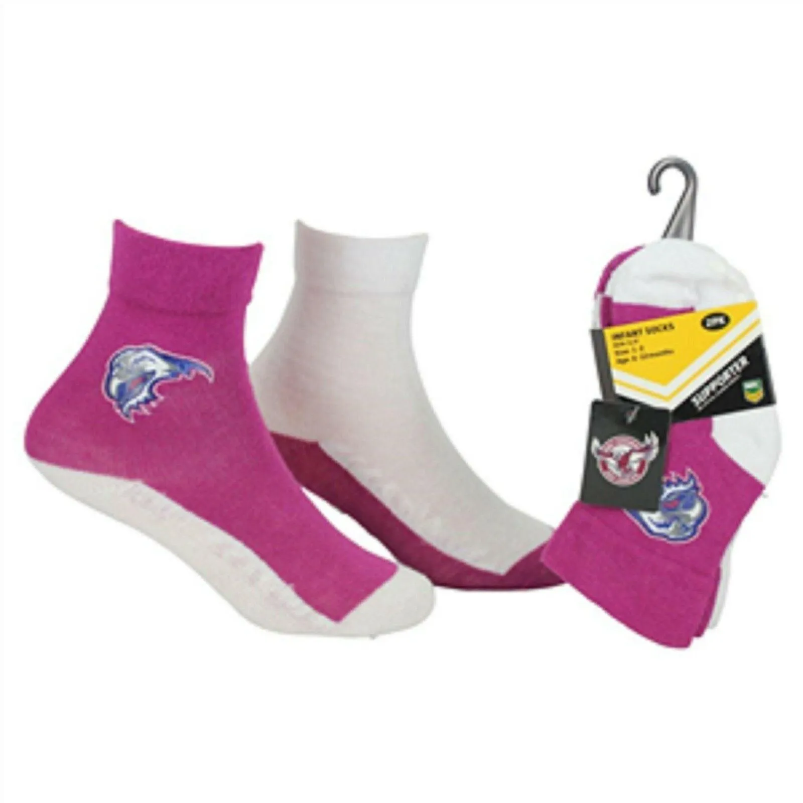 NRL Infant Socks - Manly Sea Eagles - Set Of Two - Non Slip - Sock