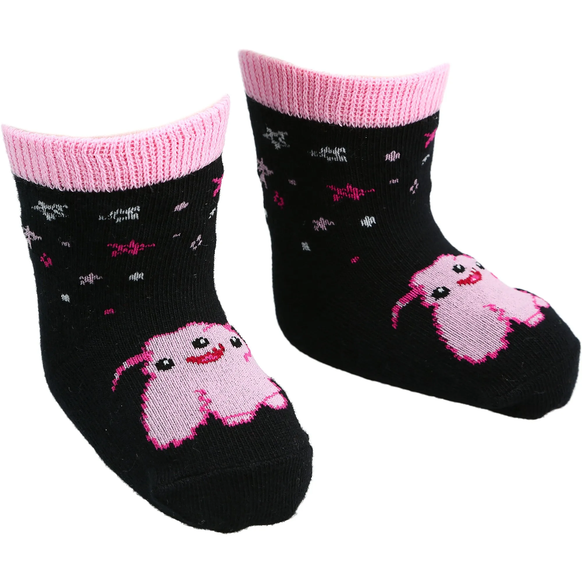 Pink Cupcake Monster Non-slip Baby Socks