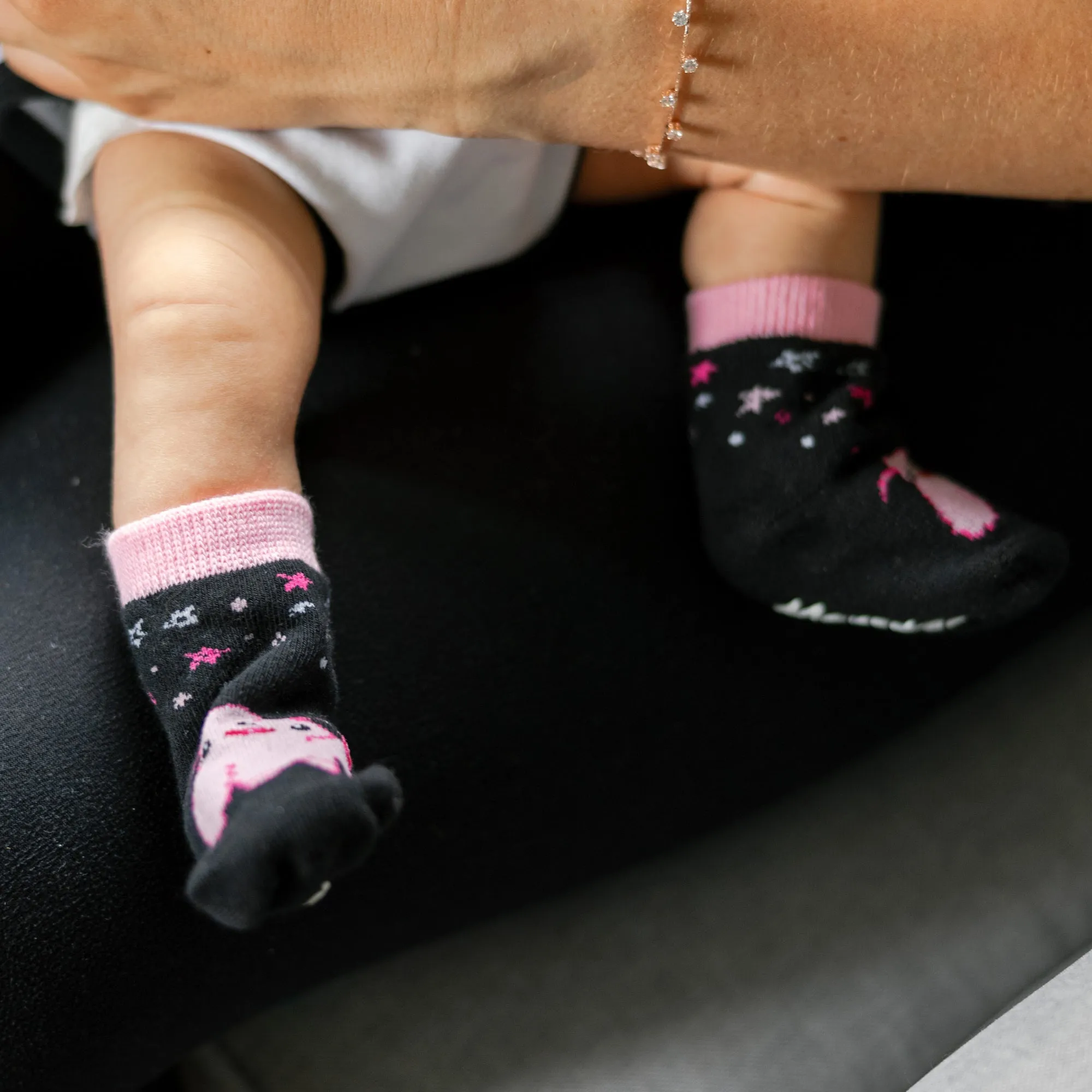 Pink Cupcake Monster Non-slip Baby Socks