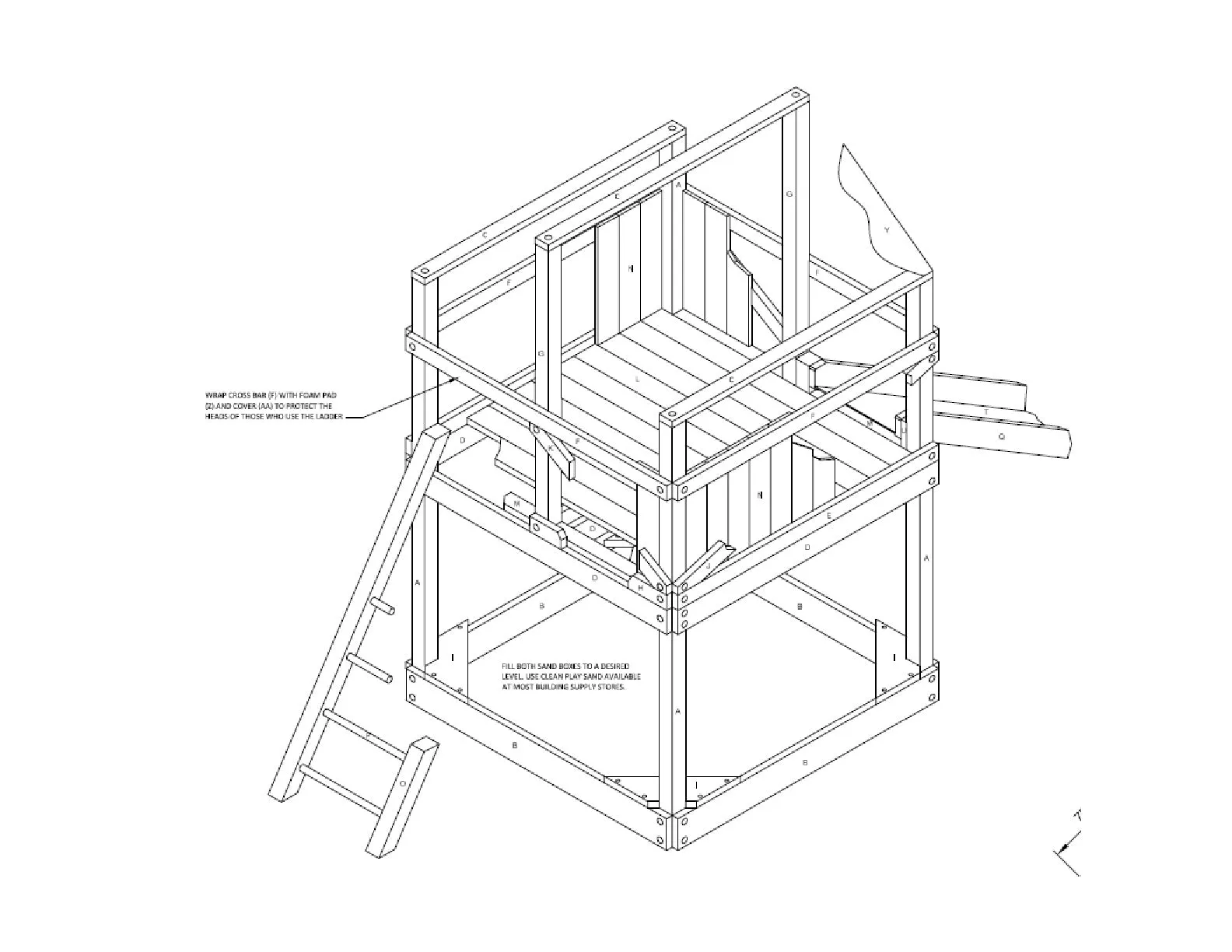 Play Structure DIY Plans - Children Outdoor Playset Kids Wood Shelter Playground