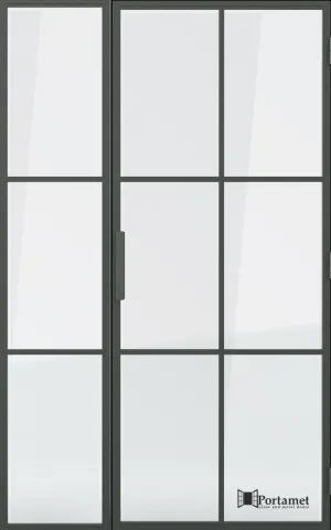 Portamet by Sfarzo - Malmo Classic Steel Glazed Crittal Style Door with a Fixel Panel