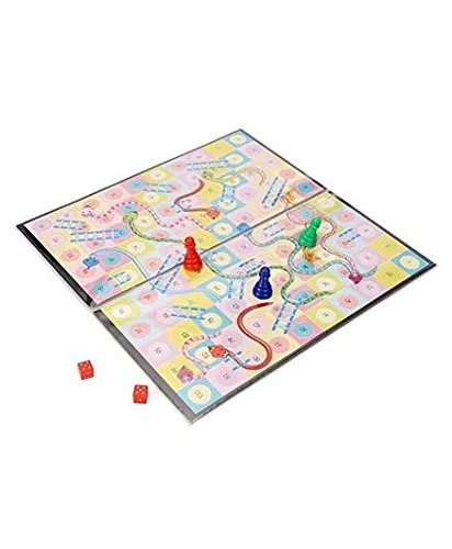 RATNA'S Classic Strategy Game Little Chess with Snakes and Ladders to Develop Building and Concentration of Kids (Multicolour)