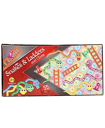 RATNA'S Classic Strategy Game Little Chess with Snakes and Ladders to Develop Building and Concentration of Kids (Multicolour)