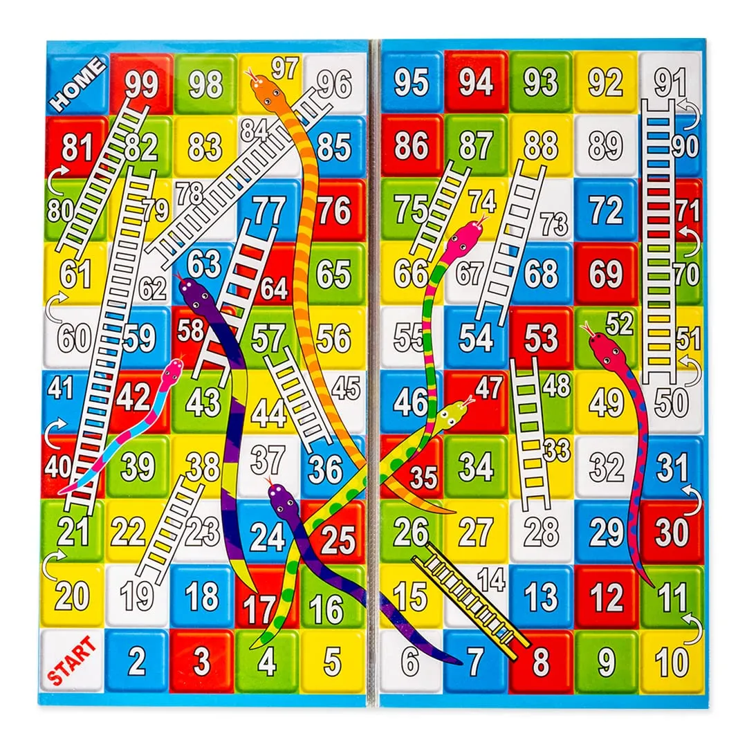 RATNA'S Classic Strategy Game Little Snakes and Ladders with Ludo 2 In 1 for Young Businessman (Multicolour)