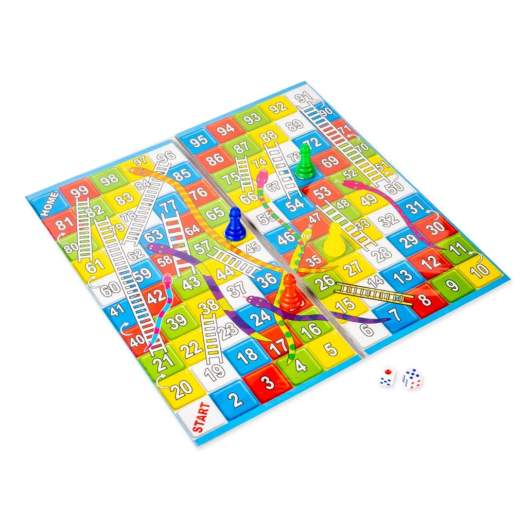 RATNA'S Classic Strategy Game Little Snakes and Ladders with Ludo 2 In 1 for Young Businessman (Multicolour)