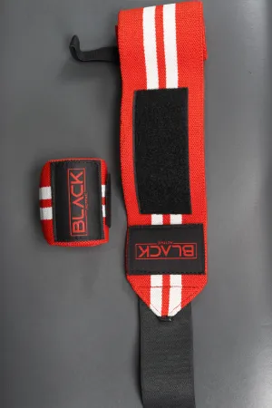 RED WHITE STRIPE WRIST WRAPS