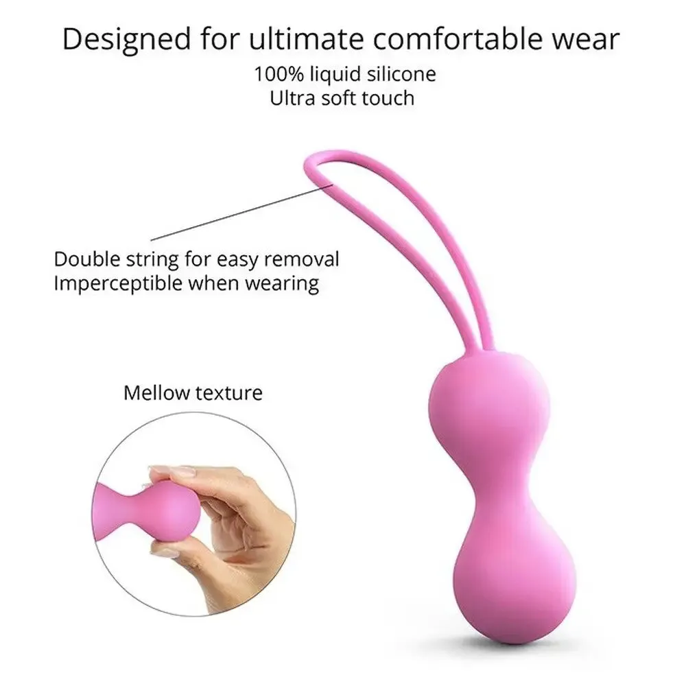 Silicone Pink Kegal Balls with String for Her