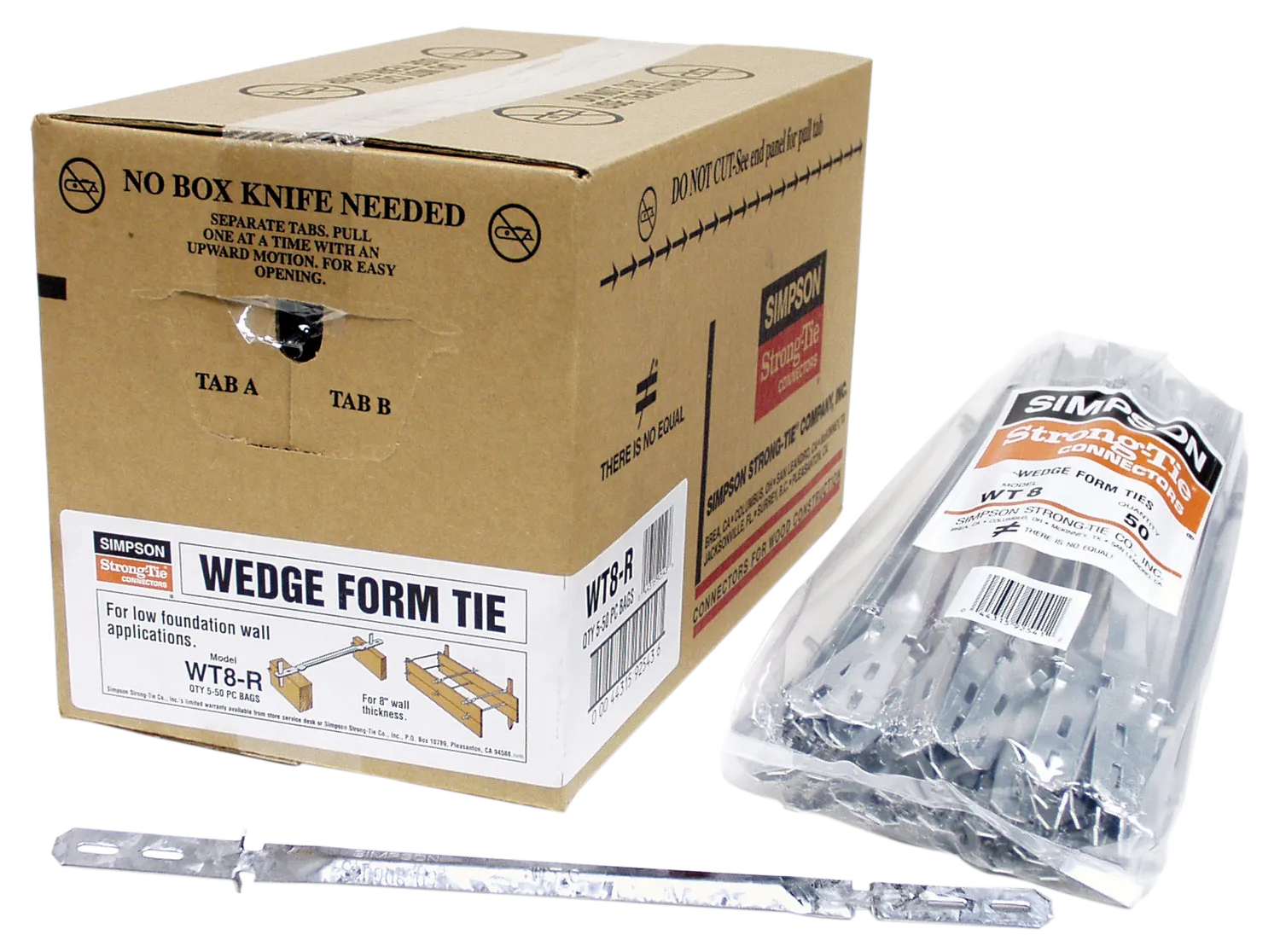 Simpson WT8-R50 Wedge Tie for 2x Formboard, 8-in. Thick Walls (50-Qty)