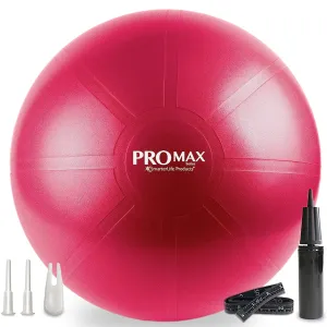 SmarterLife PRO MAX Exercise Ball for Stability Workout Fitness Pilates 65 cm Berry Red