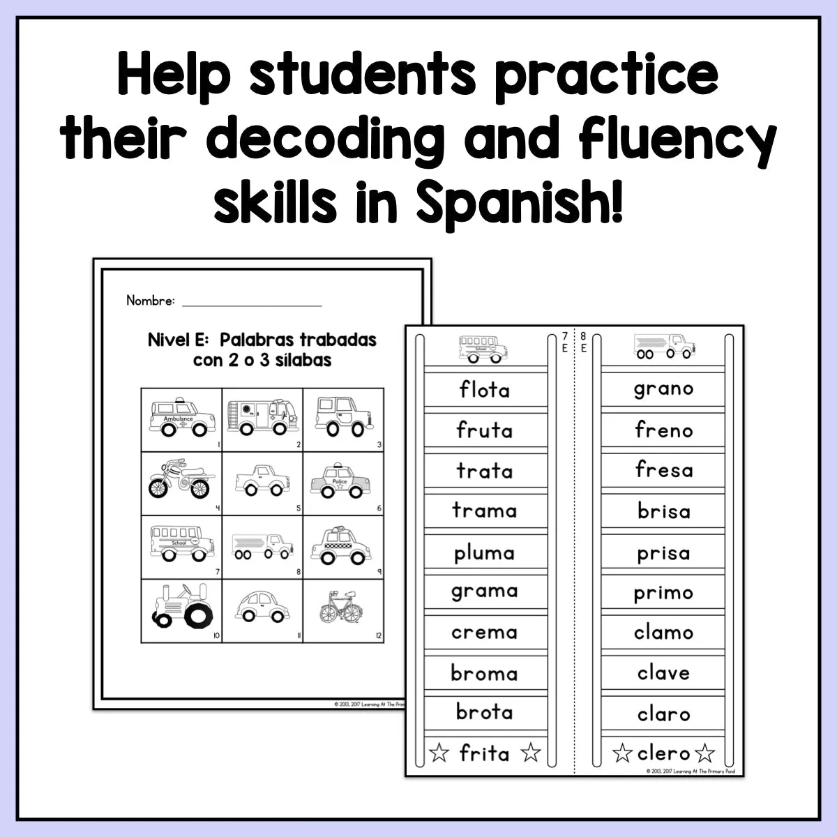 Spanish Reading Fluency Ladders / Escaleras de fluidez