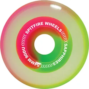 Spitfire Wheels Sapphires 90DU Cruiser 54mm - Pink/Green (Set of 4)