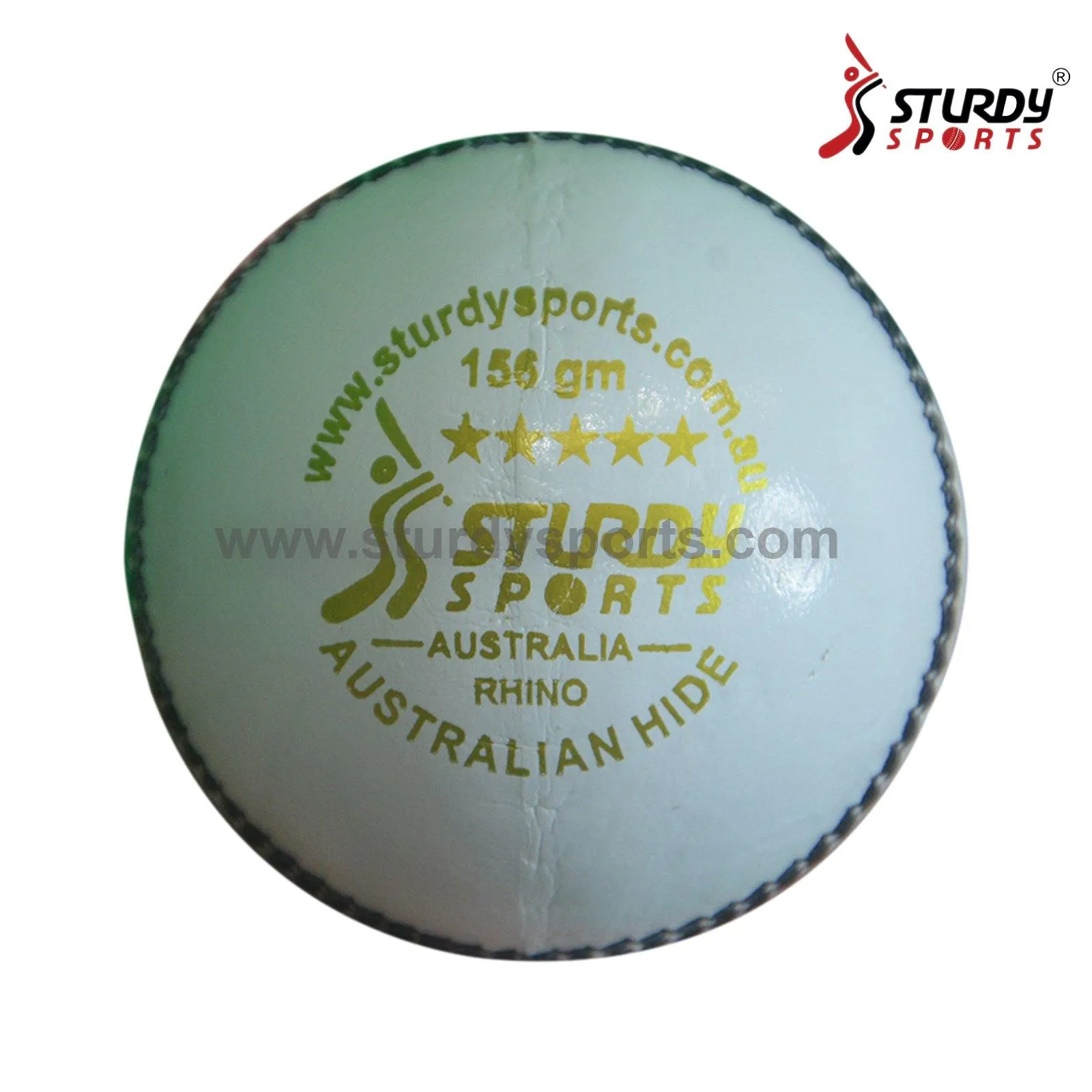 Sturdy Rhino Australian Leather White - 4 Piece Cricket Ball