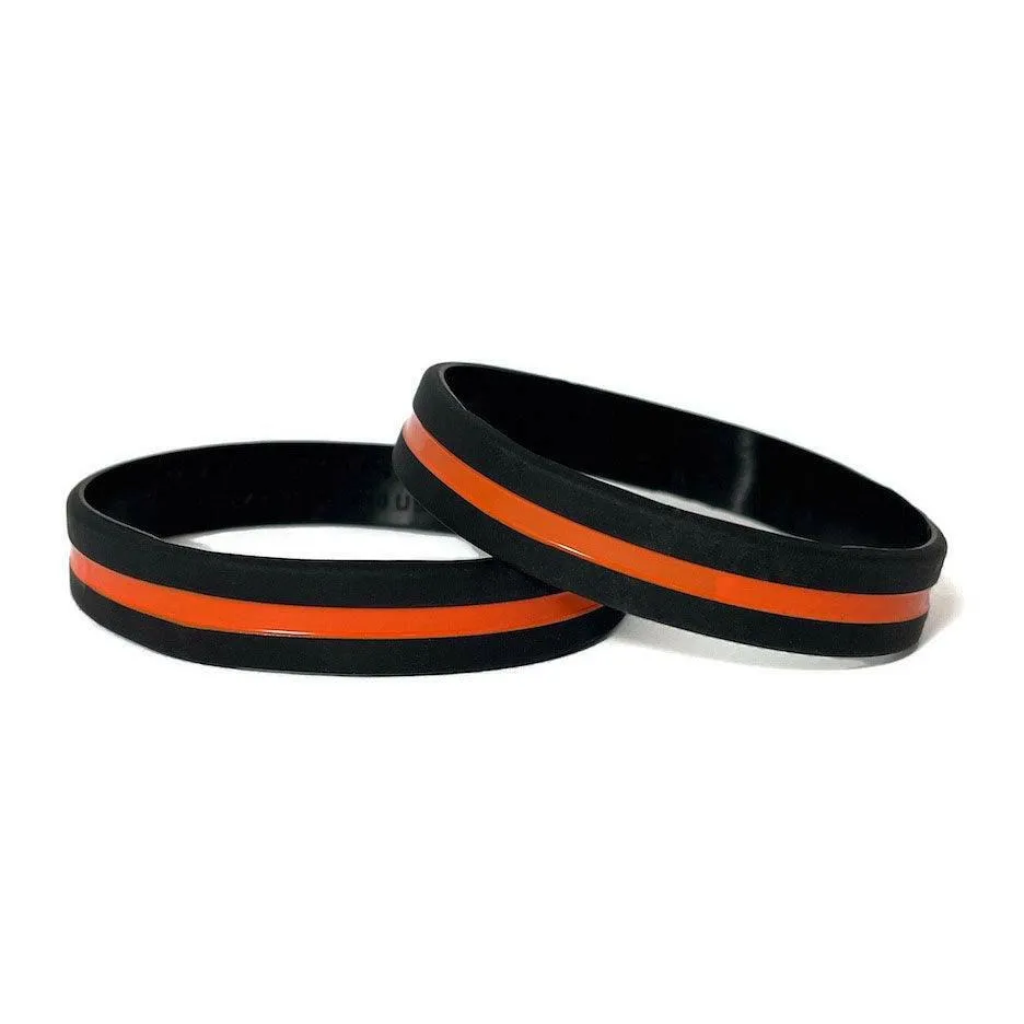 Thin Orange Line - Adult 8" Support Search and Rescue Personnel Black Wristband