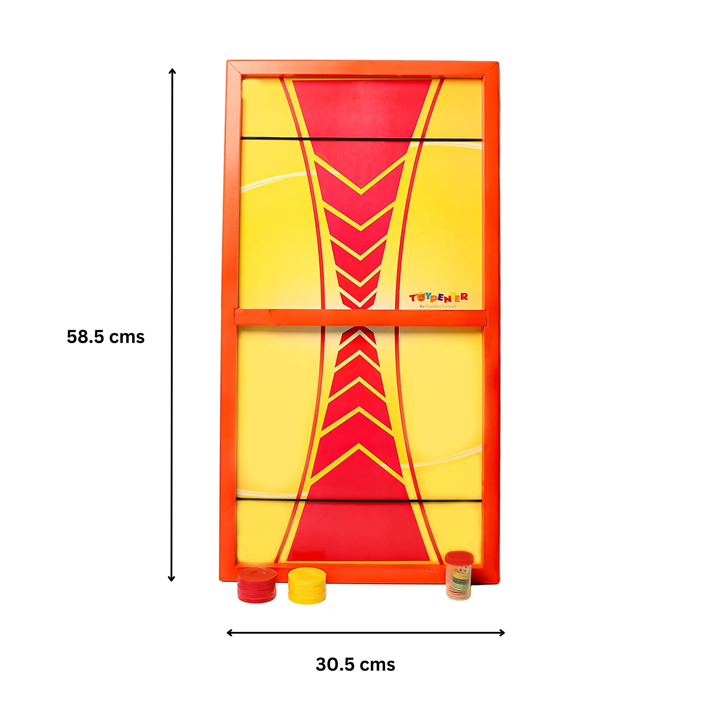 TOYPENTER 3 in 1 String Hockey Table Board with Ludo and Snakes Ladders Game Toy, Wooden Fastest Finger First Game, Sling Puck Board Game for Kids, Childern