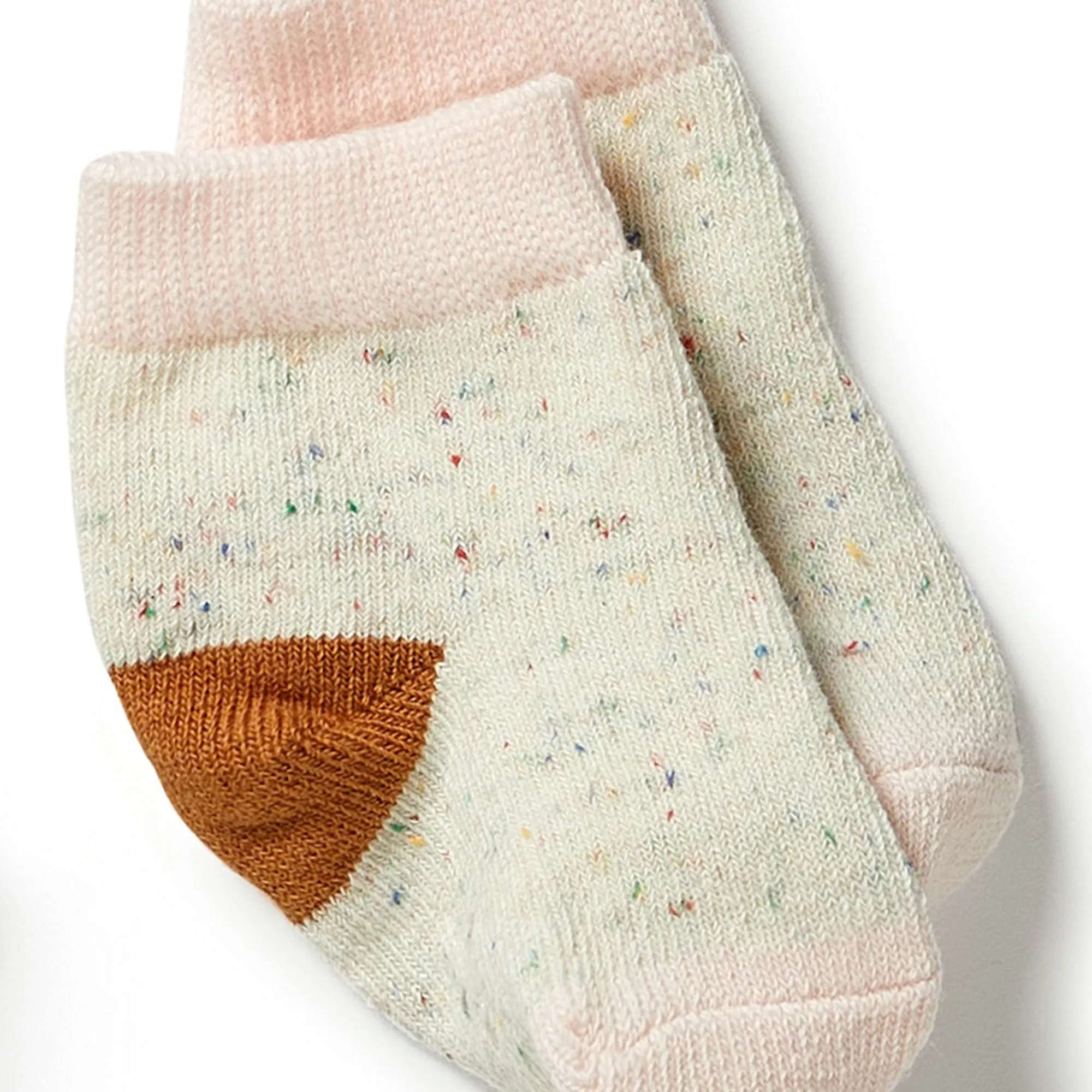 WILSON & FRENCHY 3 PACK SOCK SPICE/BLUSH/OATMEAL