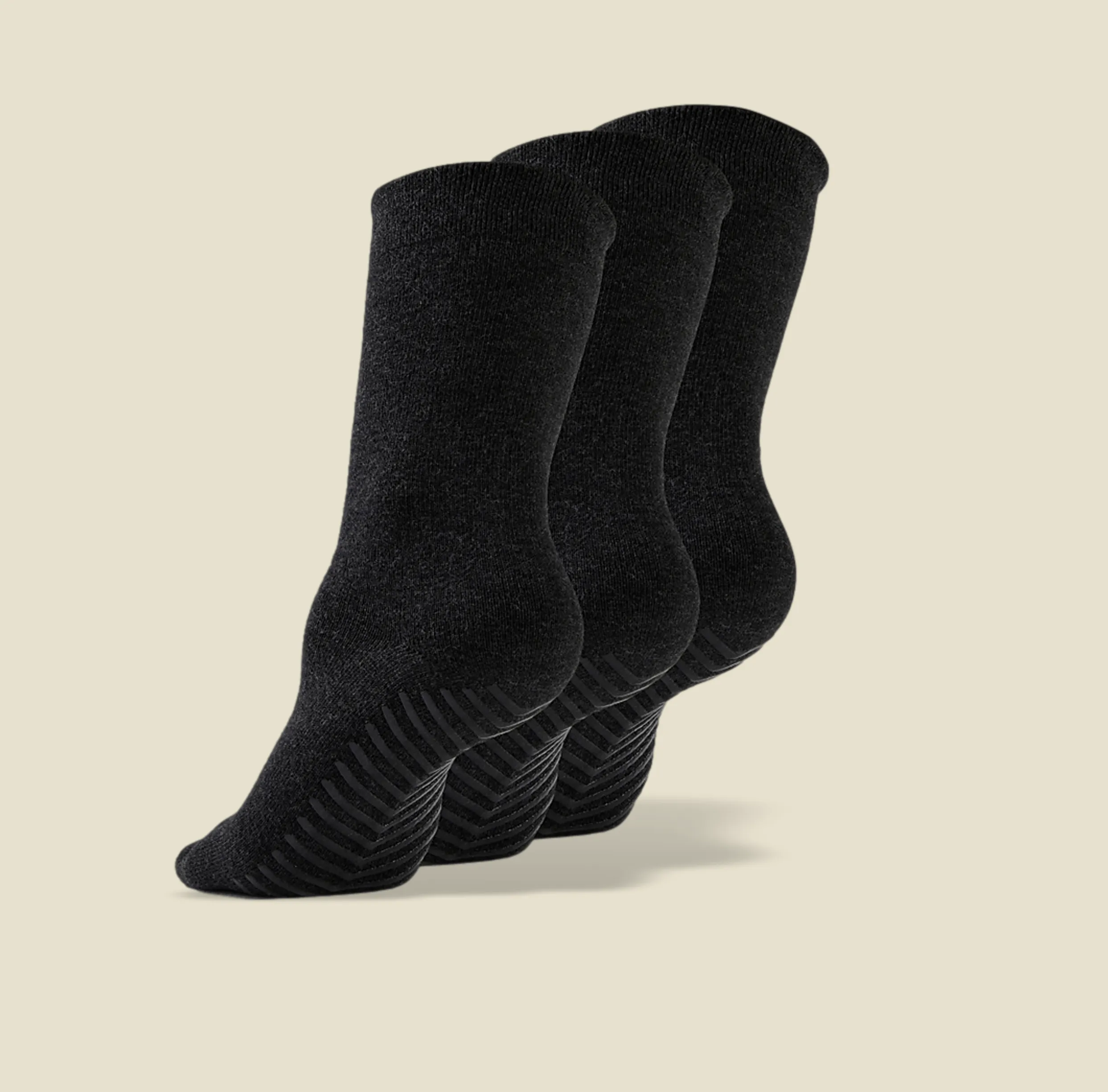 Women's Black Original Crew Non-Slip Socks - 3 pairs